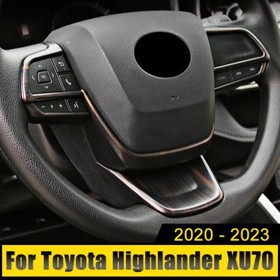 ABS Auto Lenkrad Knopf Panel Abdeckung Zierleiste Aufkleber Für Toyota Highlander XU70 Kluger 2020 2021 2022 2023 Hybrid Zubehör