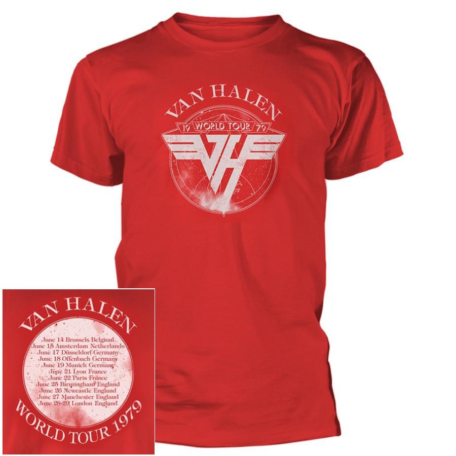 Van Halen '79 World Tour Red 1979 S-XXL Official Licensed Rock Band Merch Tshirt