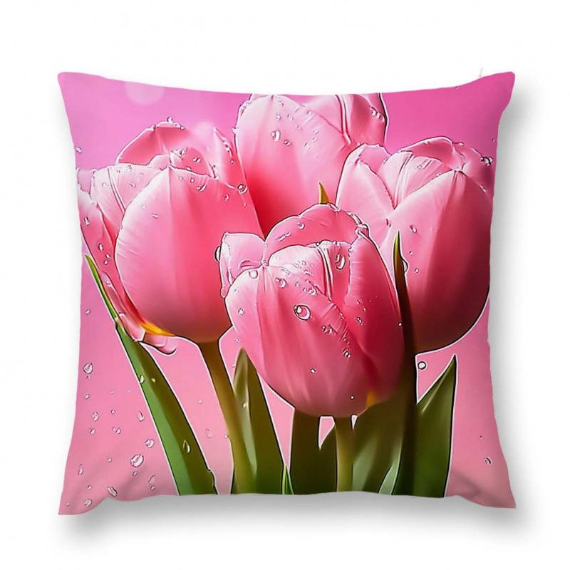 New Flower And Bird Pillow Cover Fresh Home Living Room Sofa Bed And Breakfast Bay Window Cushion Cover Premium