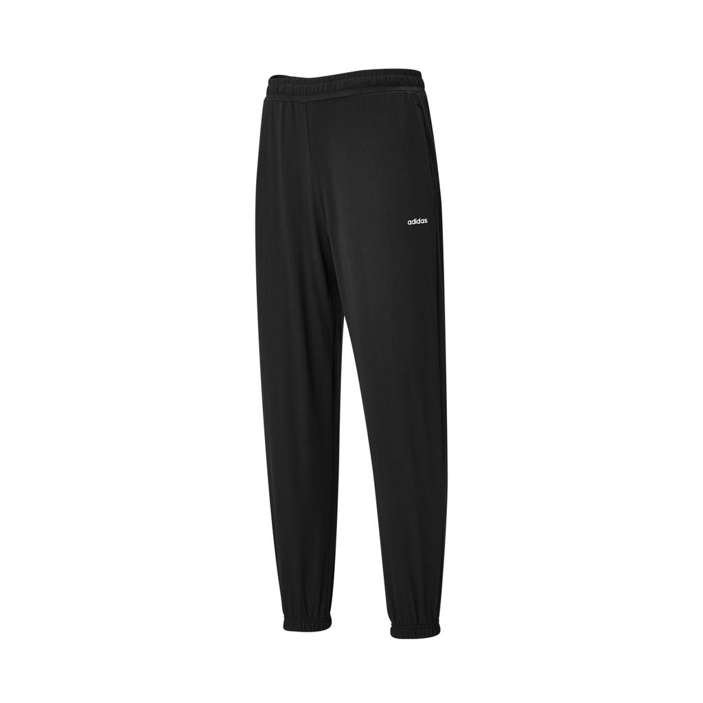 Adidas Solid Color Casual Comfortable Loose Breathable Knitted Sports Pants Women Bottoms Black JN7431