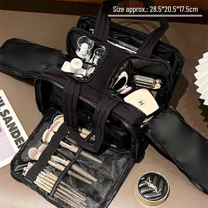 Large Capacity Portable Makeup Bag with Compartments for Skincare Products