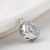 Ashley Jewelry Single Stone Necklace, Sterling Silver 925, Simple Pendant, Cubic Zirconia, Women's, Everyday Wear