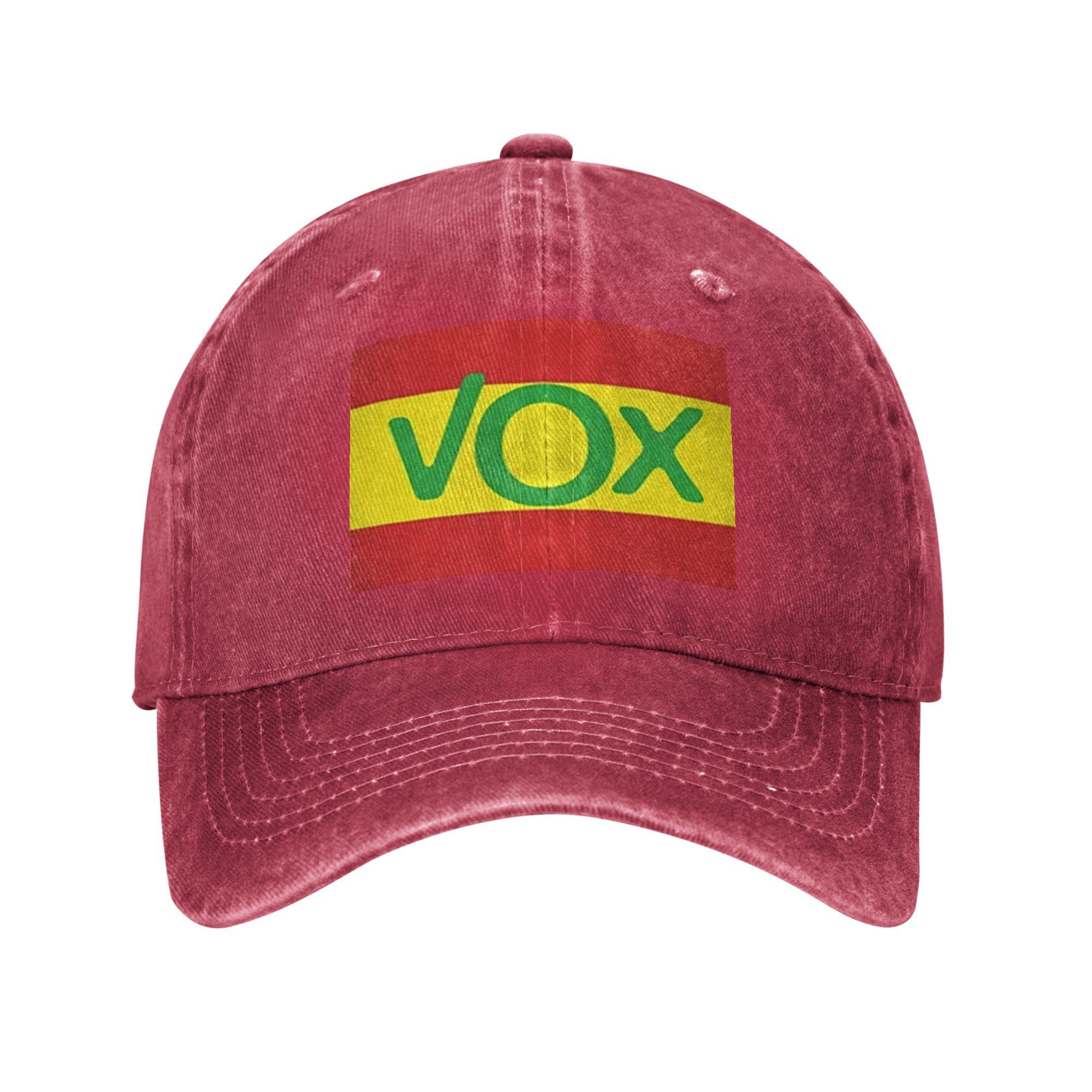 Espana Vox Logo Spain Political Party Spanish Denim Fabric Cap Casual Baseball Caps Adjustable Hat Summer Unisex Baseball Hats One Size