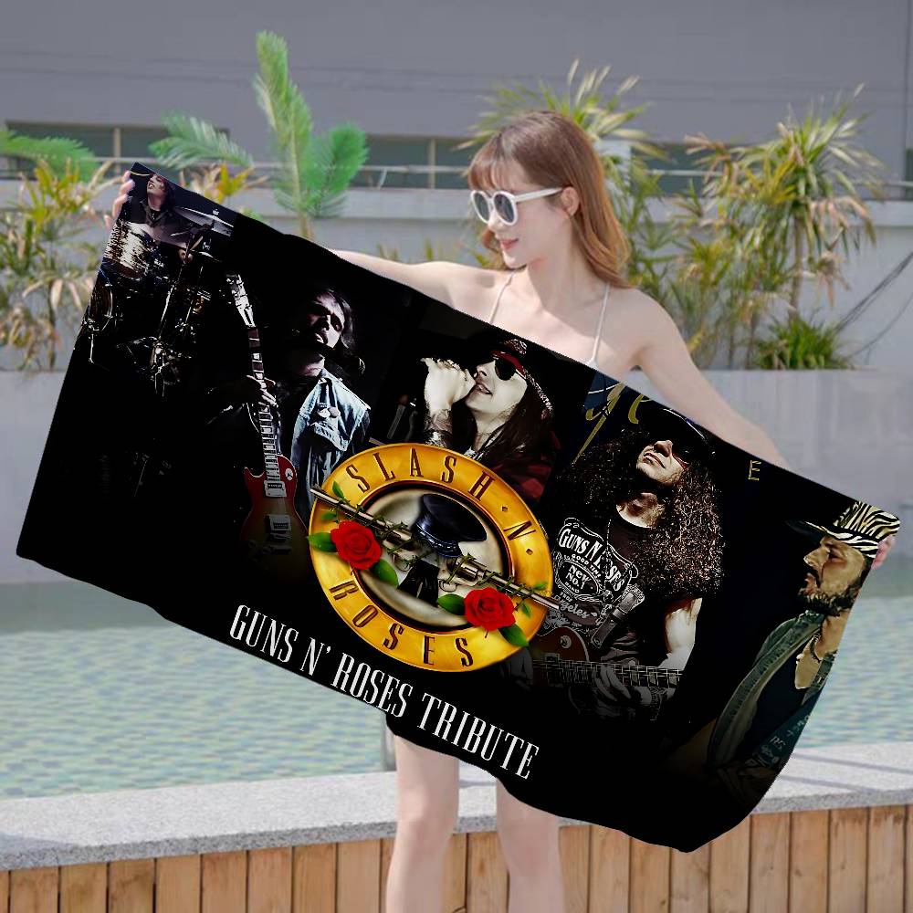 Rock Music Band G-Guns N Roses Microfiber Printed Beach Towel Mountain Climbing Yoga Beach Swimming Running Absorbent Soft Towel