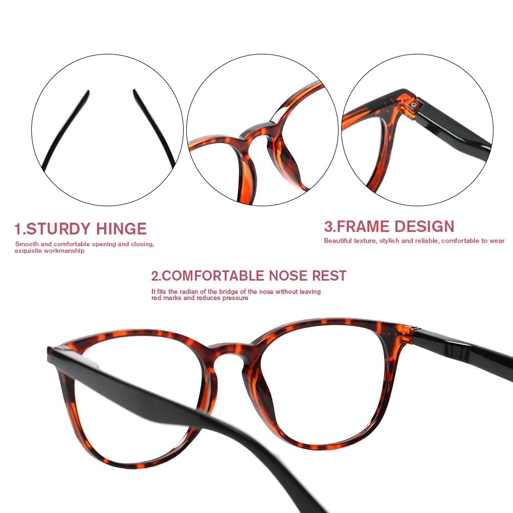 TUREZING Round High Quality Optometry Glasses for Men Women 0 to +6.0 Vision Correction