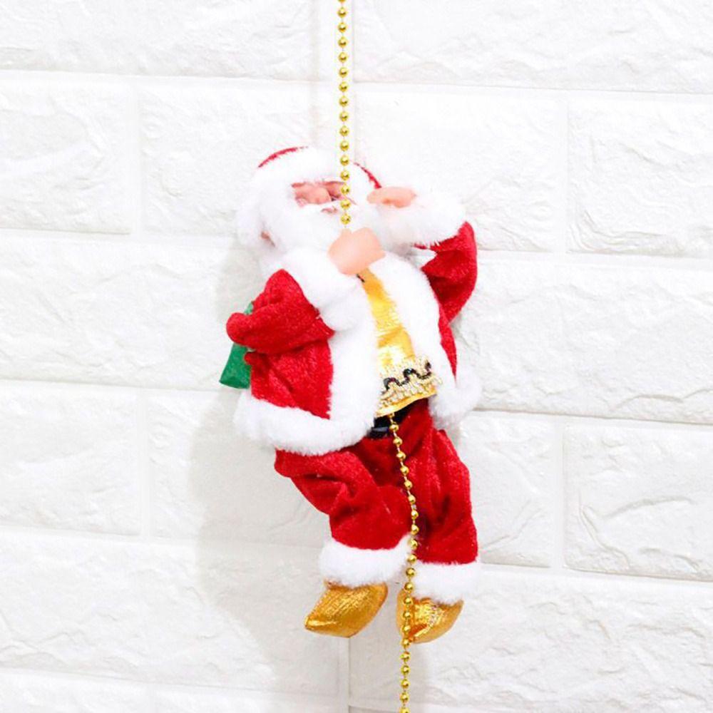 Chimney Santa Claus Climbing Ladder Climb Rop Santa Plush Toy Climbing Santa Claus Doll  Party