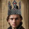 Středověký styl kovová knížecí tiára zirkon Halloween kostýmní doplňky jednoduchá královská koruna svatba