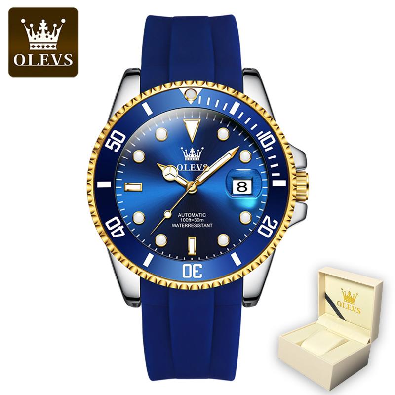 OLEVS Watch Fashion Tape Night Light Green Water Ghost Machine Men's Watch Men