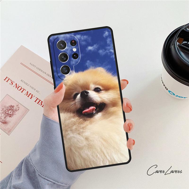 Pomeranian Dog Phone Case For Samsung Galaxy S24 S25 S23 S22 Ultra Note 10 20 Plus S20 S21 FE Cover