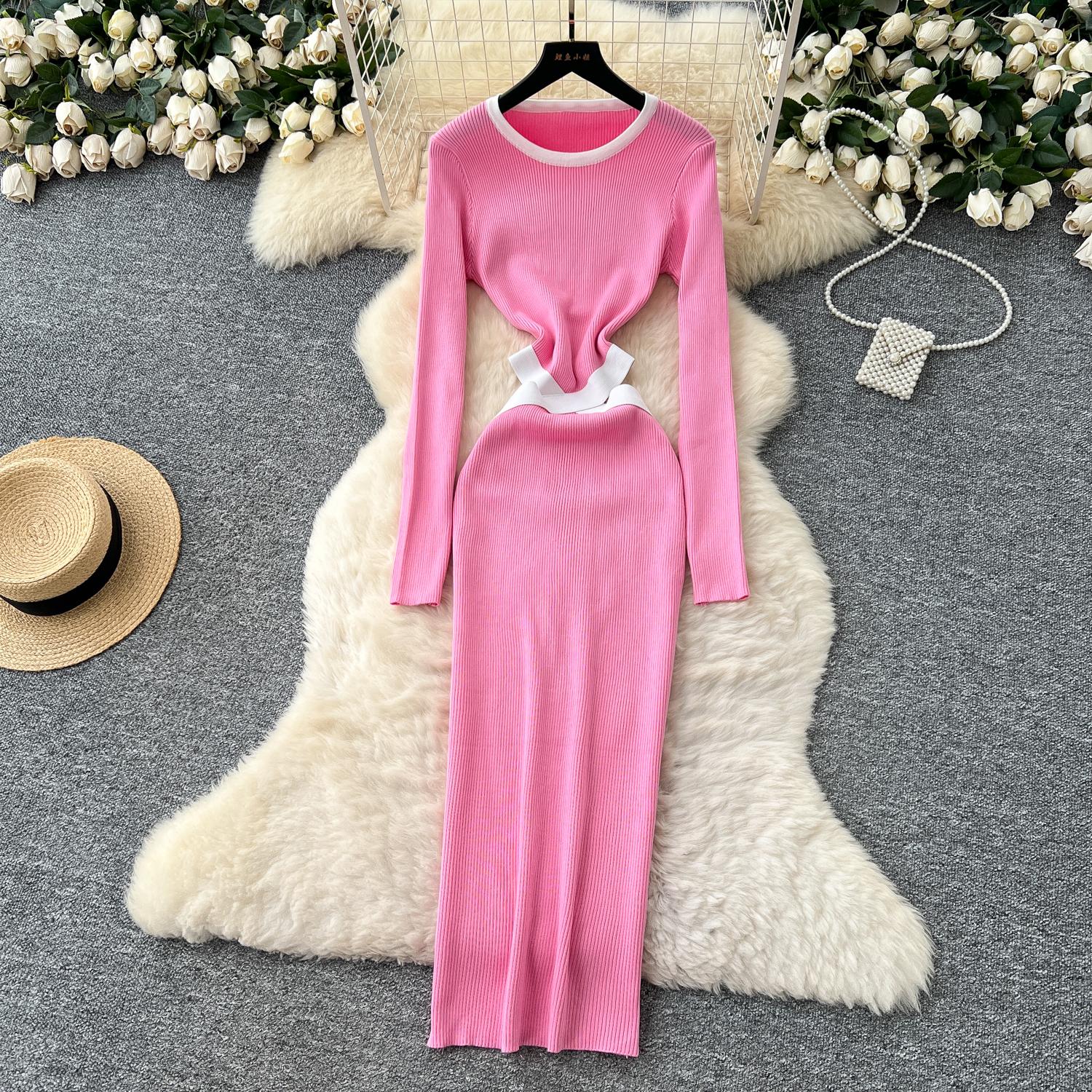 

Сексуальний Шикарний В язаний Ажурний Вінтажний Корейський Модний Вечірній Одяг Жіночий Одяг Сукні для Церемоній One Size рожевий