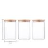 3x1000ml bocaux pots de rangement alimentaire conservation en verre borosilicate avec couvercle hermétique (10x15cm)