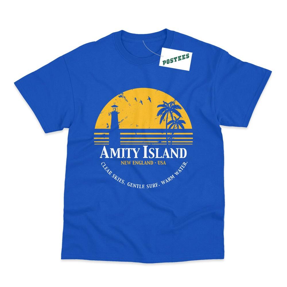 Amity Island Inspired by Jaws Movie Shark Printed T-Shirt