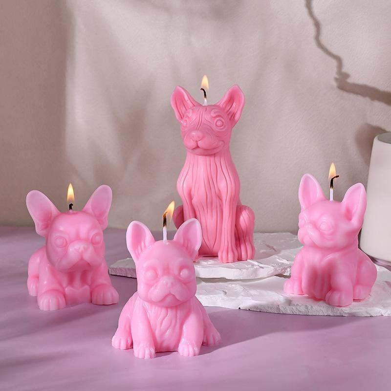 Fadougou Aromatherapy Candle Mold DIY Cute Pet Animal Ornament Expansion Stone Silicone Mold