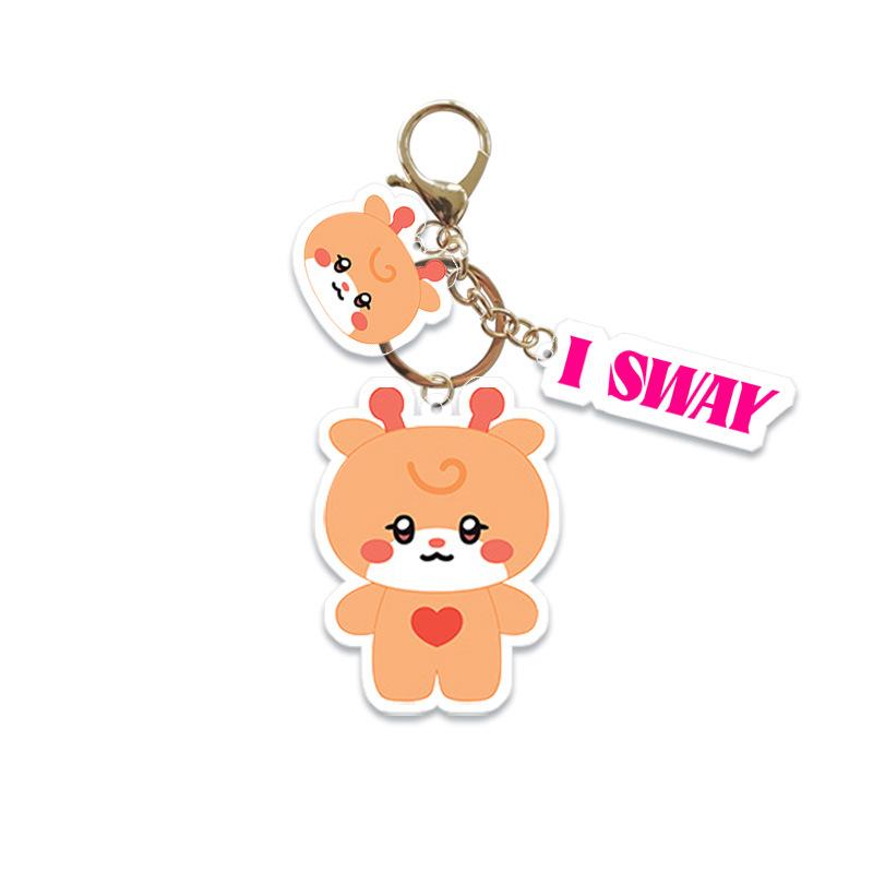 Kpop (G)I-DLE Album I SWAY KLAXON Cartoon Plush Doll Keychian YUQI Soyeon Miyeon Minnie Peripheral Bag Pendant Tabletop Ornament