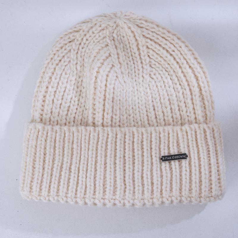 Women's Winter Warm Knitted Hat Korean Style Versatile Big Head Circumference Showing Face Small Windproof Ear Protection Wool Hat