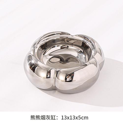 Ceramic ashtray with lid high sense ornaments creative personality living room luxury office trend decoration anti-fly ash