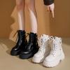 2025 Winter Fashionable and Hot-selling Ankle Women's Boots Platform Modern Ladies Boots Round Toe Med Heel Side Zip Boot