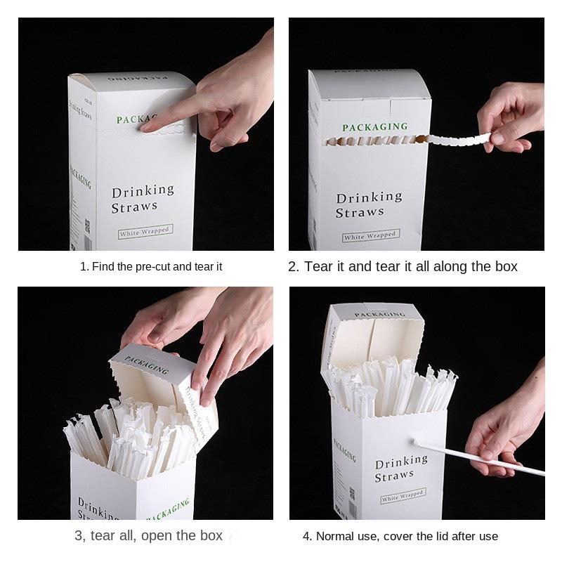 Disposable Straw, Bendable, Independent Packaging, Flat Mouth Straw, Spot Wholesale, Food Grade Plastic, PP Transparent Straw