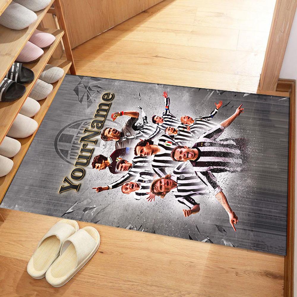 Juventus Customized Name Area Rug Perfect for Study Room Playrooms Kitchen Decorate Room Antislip Carpet Office Home Decor