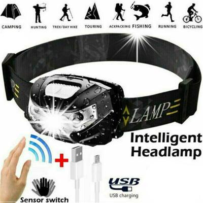 Faro impermeabile Torcia frontale super luminosa LED USB Lampada frontale da campeggio Pesca