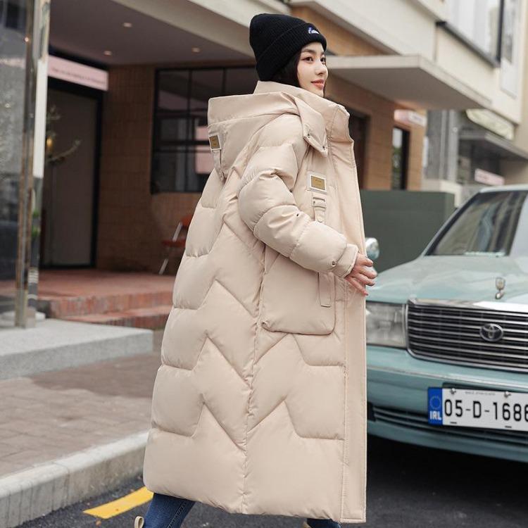 

Winter Down Coat Jacket For Women Hooded Padded Parkas Windbreaker Outdoor Fashion Clothing Long Winter Coat 3XL бежевий