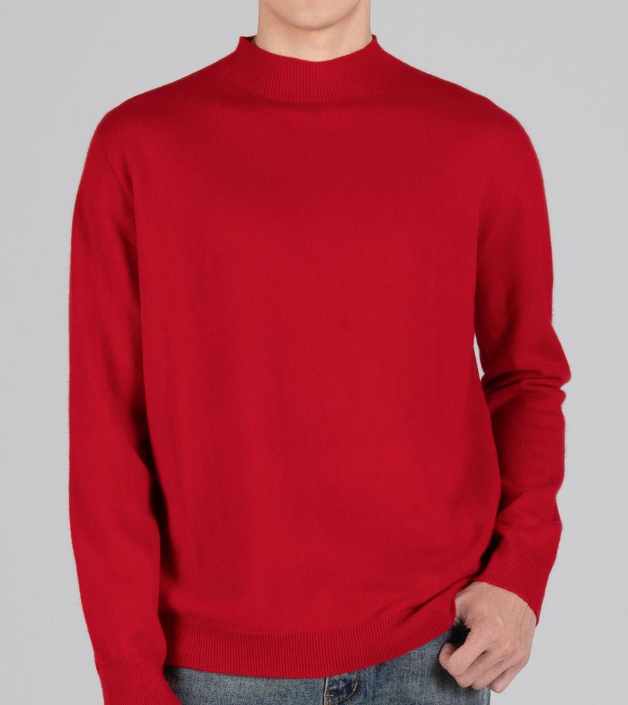 Beoteunseoul Wool Blend Mock Neck Knit (Red)