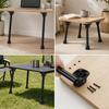 4 Pieces Folding Table Leg Foldable with Mounting Plate SpaceSaving Metal Furniture Legs