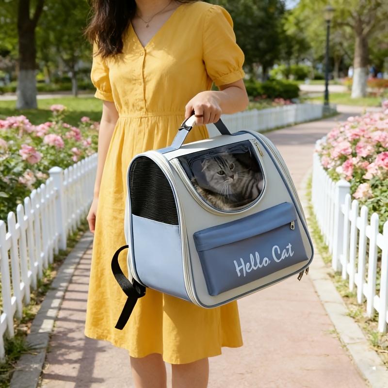 Pet windproof outdoor travel backpack suitable for cats and small pets, easy to carry, with soft padding, can be worn on both shoulders or as a