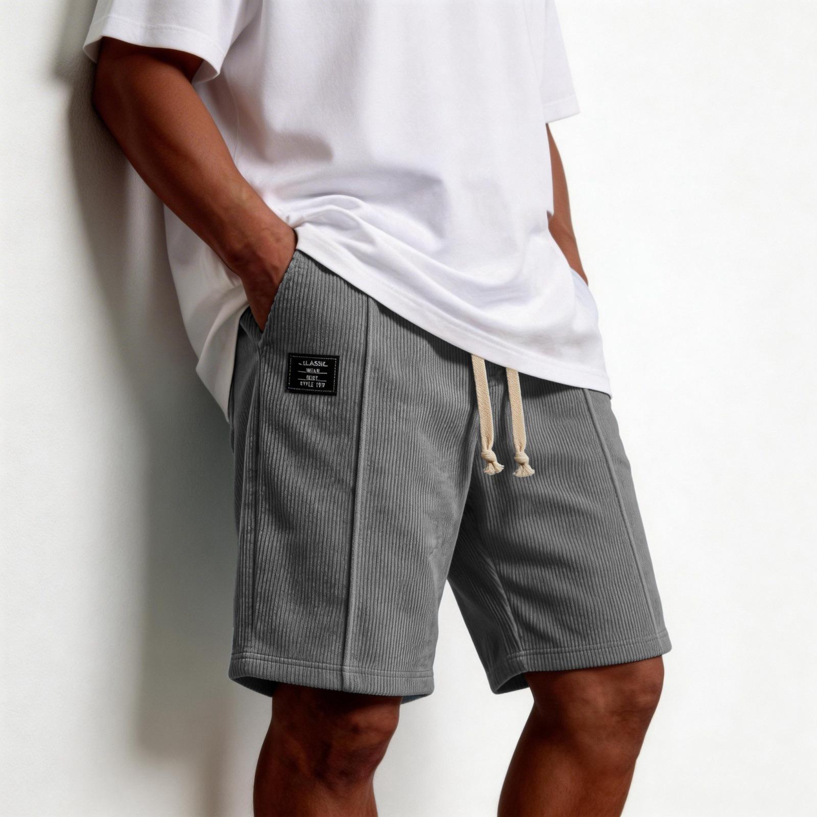 

Men s Loose-fitting Casual Plain Corduroy Pants Men s Comfortable And Breathable Sports Shorts L