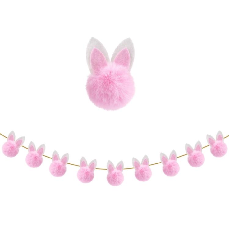Premium Nonwoven Fabric Easter Rabbits Ear Banners Spring Festival Hanging Flag For Indoor Outdoors Holiday Decorating