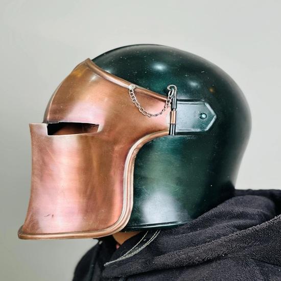 Barbuta Helmet Medieval Knight 18g Mild Steel LARP Cosplay Halloween Costume Barbuta Visored Warrior Helmet In Dual Tone