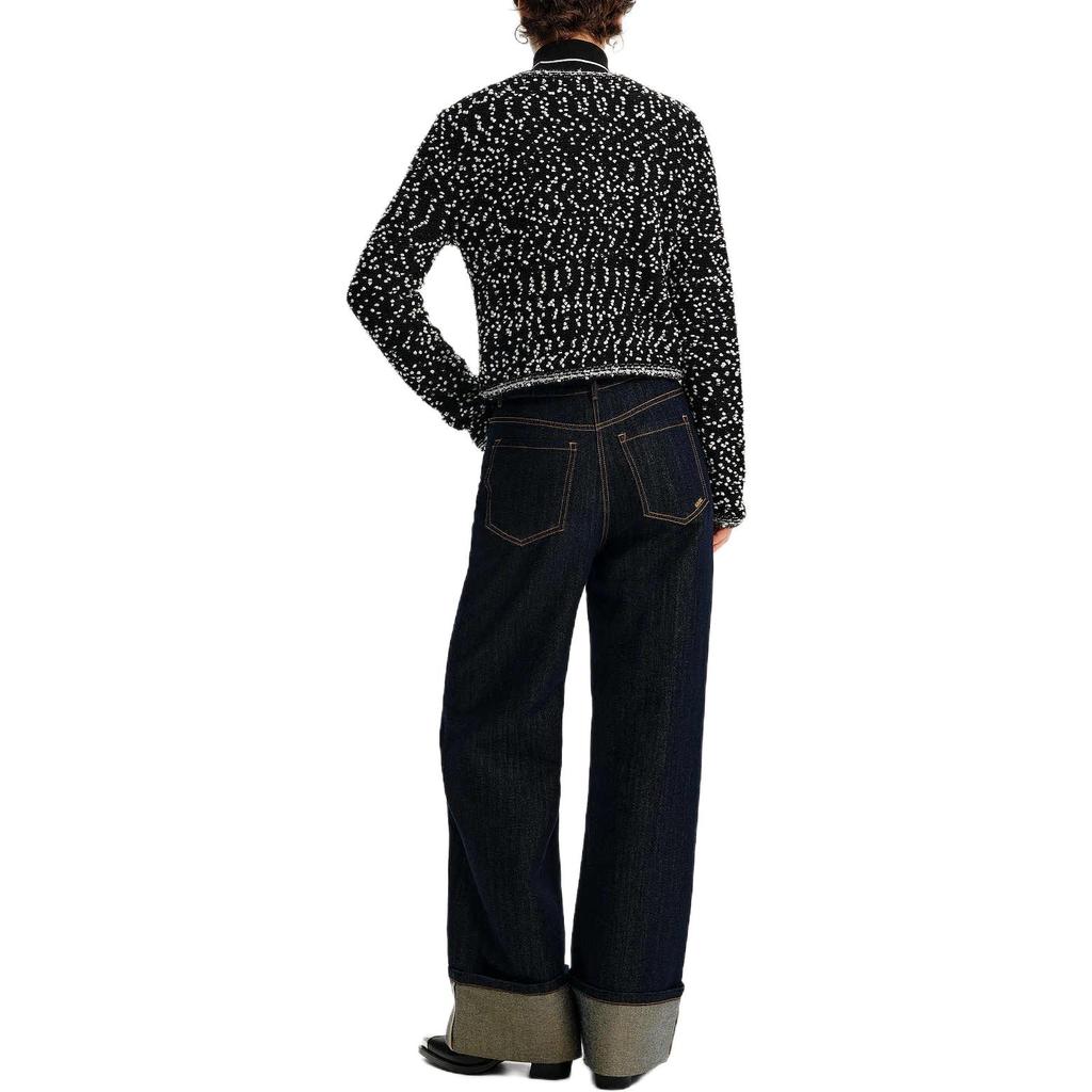 Karl Lagerfeld FW24 Casual Outdoor Commuting Lightweight Blended Yarn Cardigan Long Sleeve Jacket Women Jackets Black K27L2218998