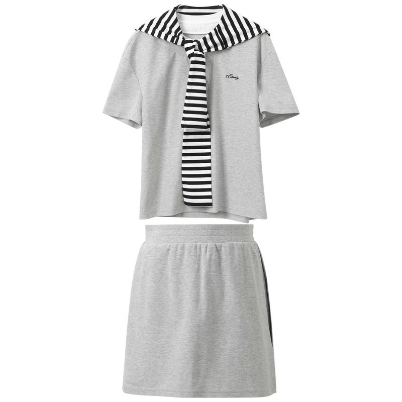 Sancai Women s 2026 Summer Striped Three-Piece Casual Set L