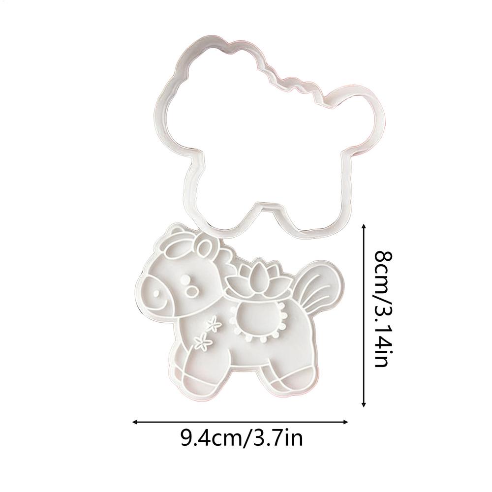 Cookie Cutter  2026 Year Of The Horse Cookie Cutter Horse Mold For Fondant Biscuits Easy Release DIY Cookie Stamp Bakery Tools