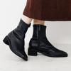 Genuine leather, soft cushioning, lightweight, made in Japan, HIMIKO lightweight sheepskin stretch boots with a sole, 651401, black, size 225.