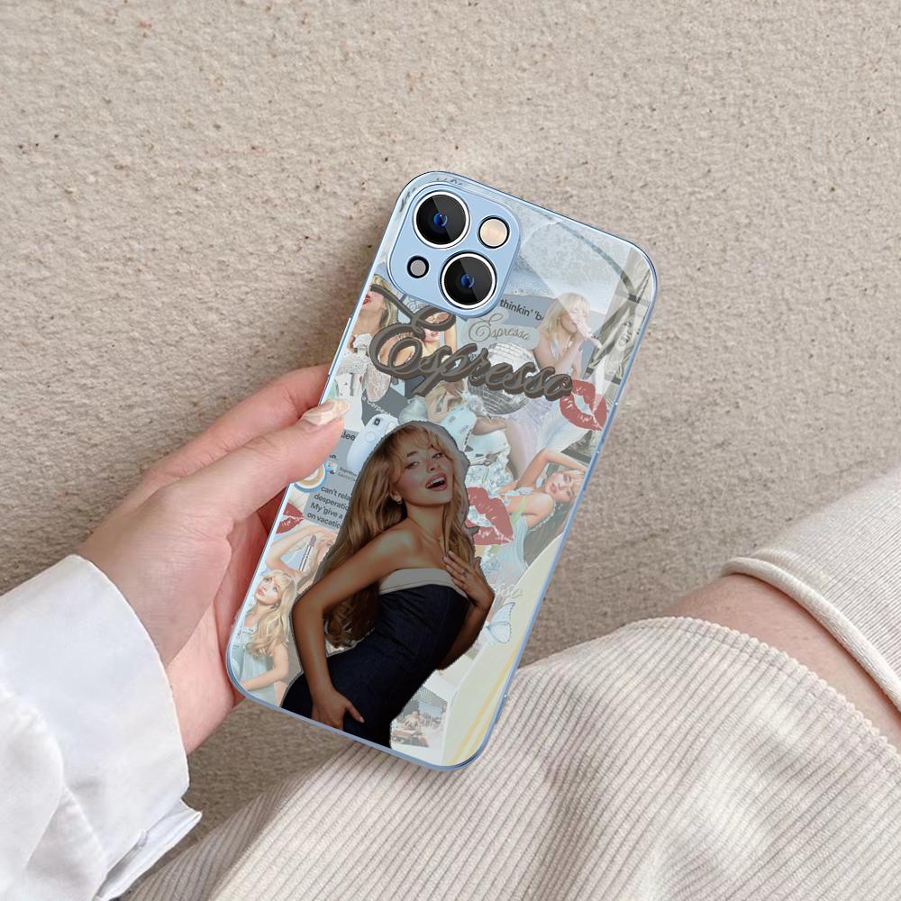 Obal na telefon Singer S-Sabrina C-Carpenter Pro IPhone 14 13 12 Mini 11 Pro XS Max X XR 14 Plus Kryt z tvrzeného skla