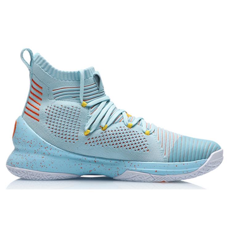 New LiNing Blockade Cushioning Anti Slip And Wear Resistant High Top Basketball Shoes Men's Blue ABAP057-3