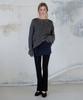 Lonkeu Spring Boots Cut Knit Leggings Pants (Black)