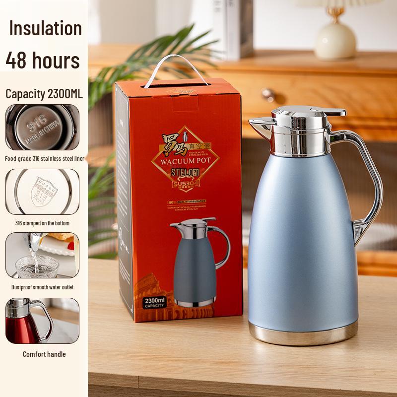 

Large Capacity Stainless Steel Insulated Thermos Flask for Home, Commercial, or Hotel Use 2.3L