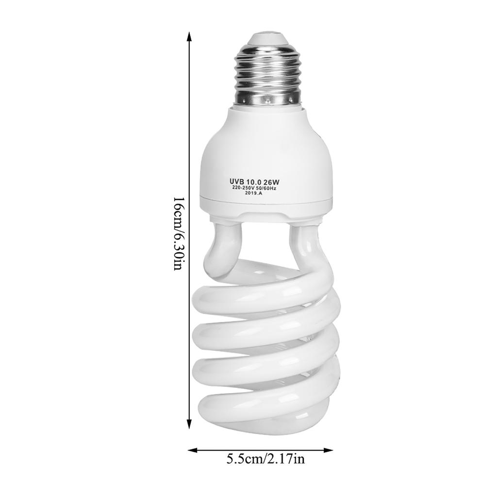 E27 26W Pouštní Reptilárium Žárovka UVB Vápník Ultrafialová Lampa 220-250V 10.0