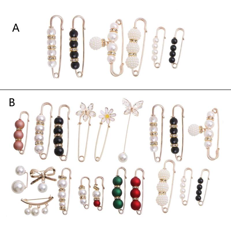 Pearls Brooch Tightening Waistband Pin Smaller Openning Bottom Brooches for Rhinestone Metal Diy Finding Accessories