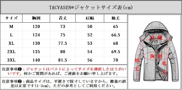 TACVASEN Ski Cold Weather Waterproof Winter Stain Cowboy Size 3XL Jacket, Protection, Warmth, Resistant, Multifunctional, Fleece-Lined, Thick, Blue,