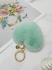 MAIA Rabbit Fur Heart Keychain & Charm - Mint