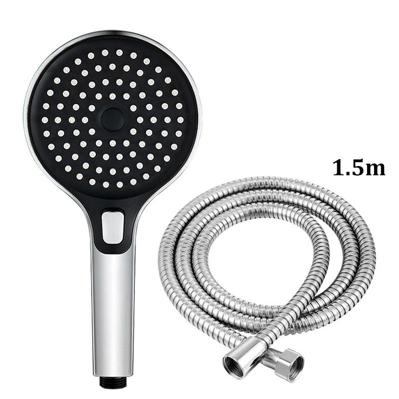 New Round Booster Shower Head Three-speed Large Panel Handheld Shower Head Home Bath Shower Set