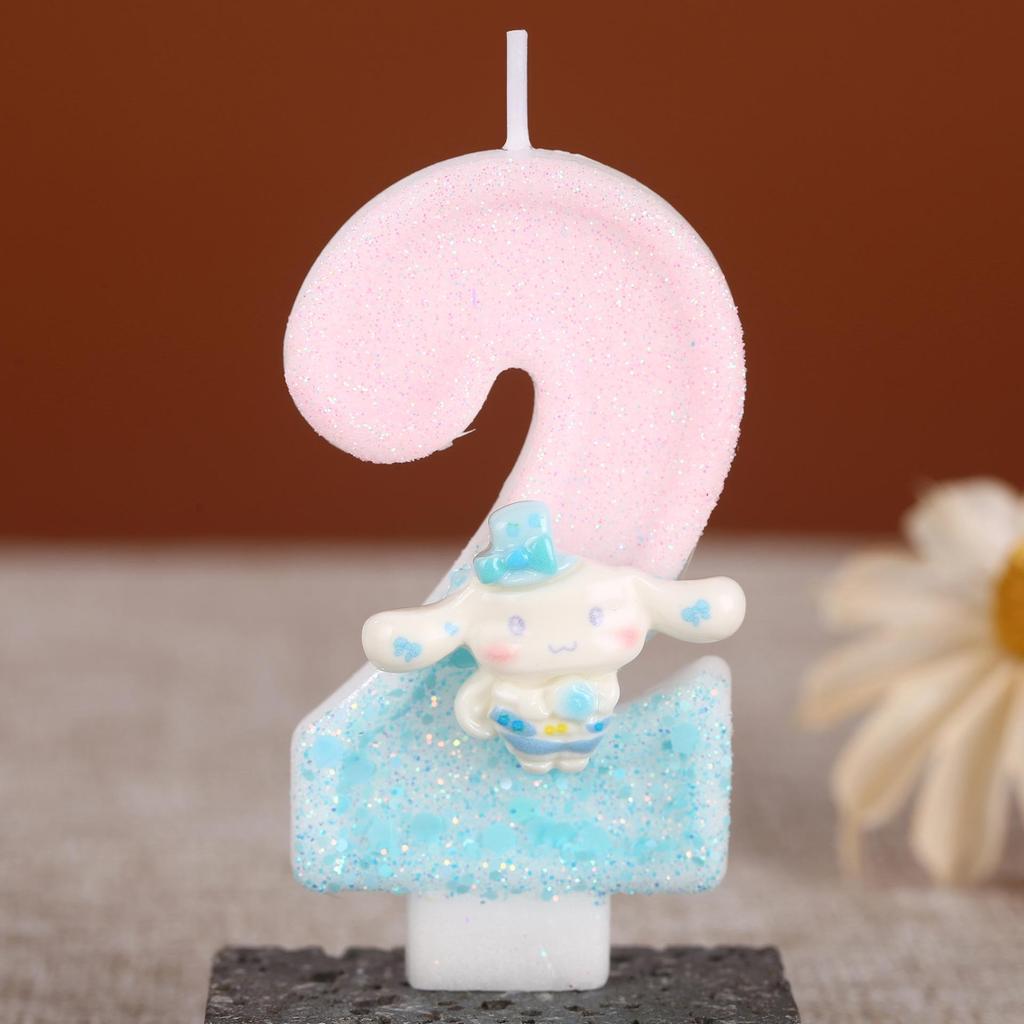 Handmade Big-Eared Rabbit Cake Topper: Sequin Number Birthday Party Candle