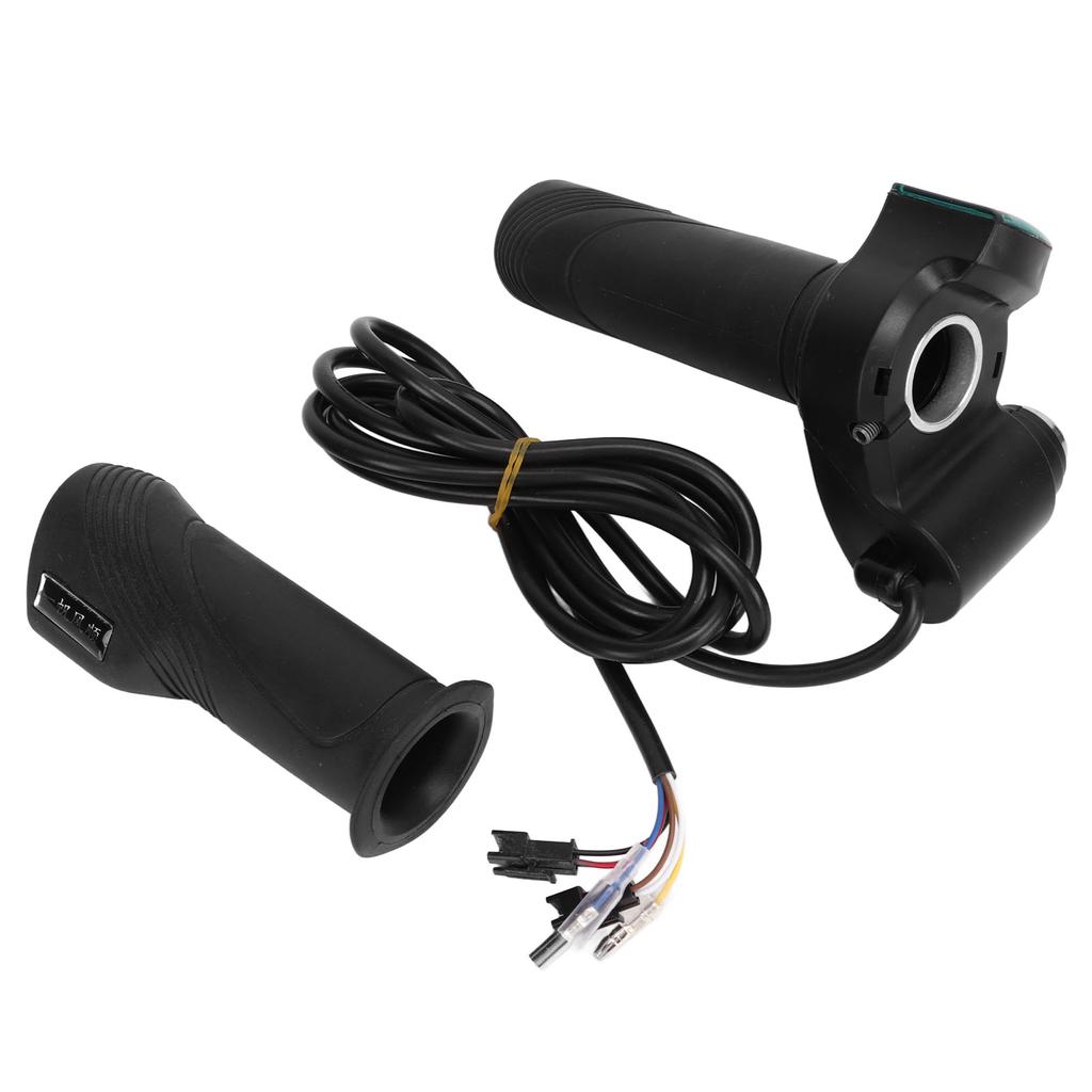 One Pair Electric Bike Throttle Handlebar with Big Head Lock Blue Screen 12V To 99V Bike Throttle Grip for Riding