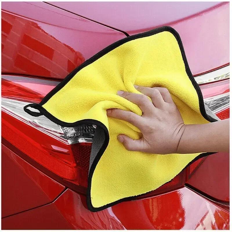 3/10/40Pcs Microfiber Car Cleaning Towel Thicken Soft Drying Cloth Car Body Washing Towels Double Layer Clean Rags Detailing