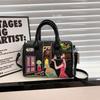 European And American Embroidered Three-Dimensional Women'S Bag New Large Capacity Shoulder  Boston Bag Trendy Crossbody Bag