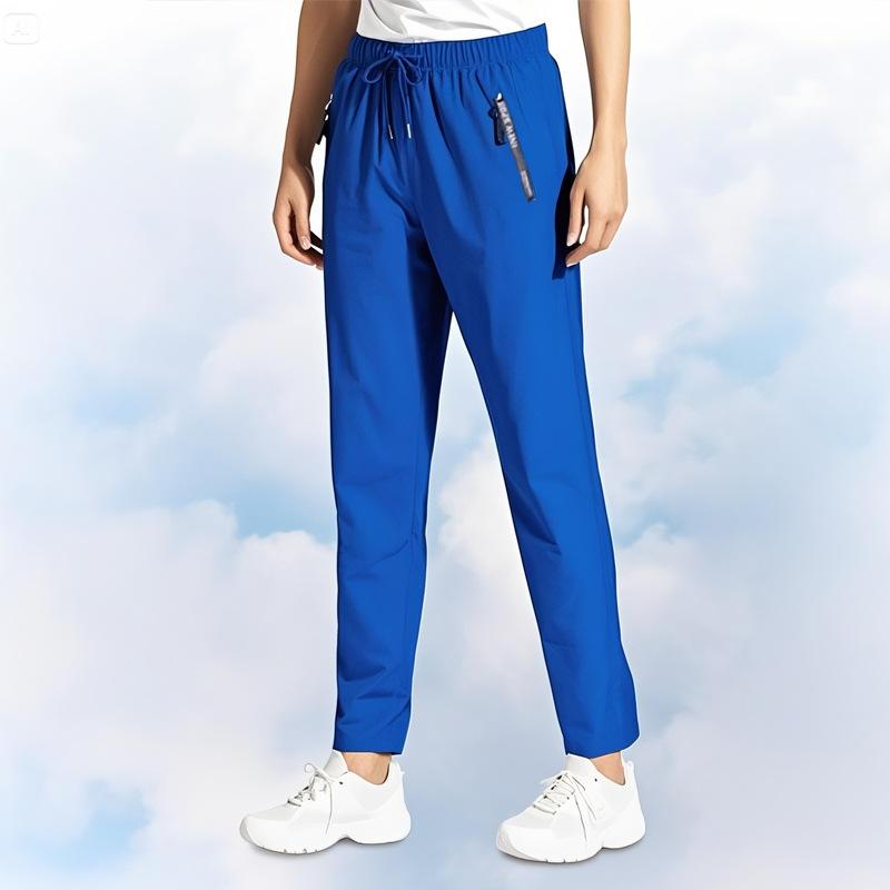 Quick Dry Hiking Pants Womens Outdoor Sports Drawstring Waist Joggers Waterproof Lightweight Zipper Pockets Trousers