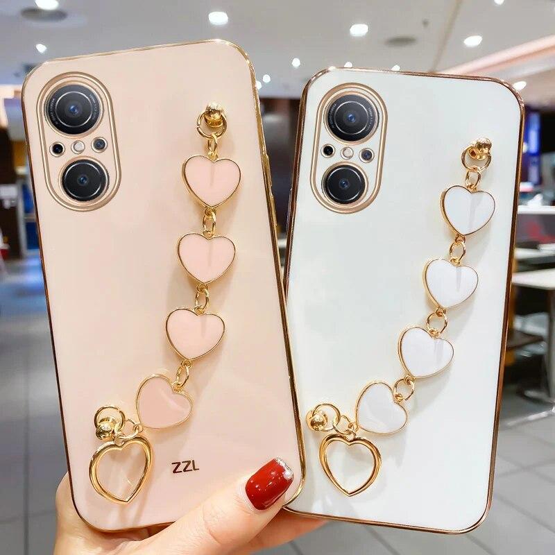 

Чехол для телефона с ремешком на запястье для Huawei Nova 11 Pro 10 Lite 9 SE 8 7 6 Nova Y61 Y70 + мягкий тонкий чехол-браслет